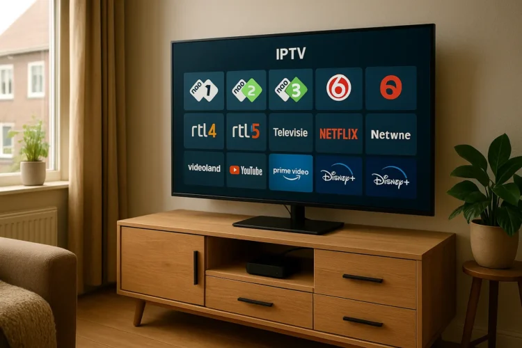PTV box aangesloten op televisie in woonkamer
