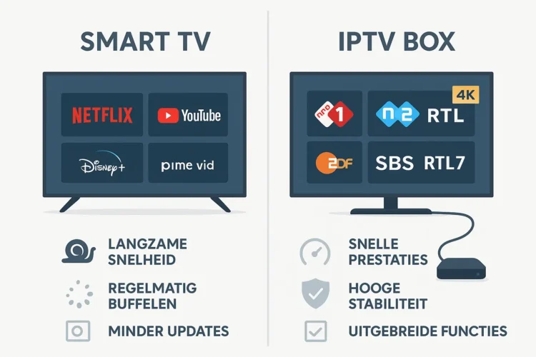 Vergelijking IPTV box en Smart TV apps